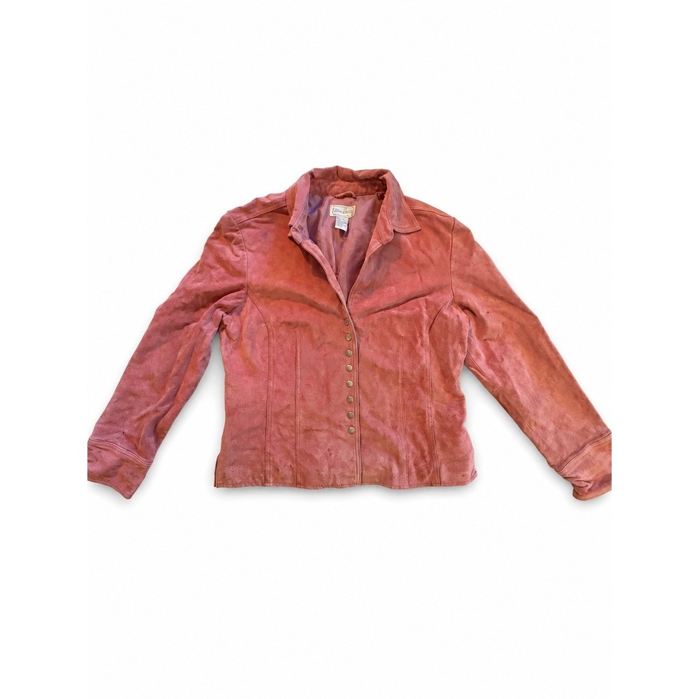 Live a Little Womens  Pink Suede %100 Leather Western Jacket Vintage L
